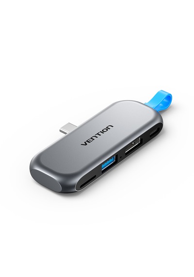 Vention 4'ü 1 Arada Alüminyum Alaşımlı Kablosuz Type-c Hub Çoklayıcı - 4k Hdmı Usb 3,2 Tf Gri