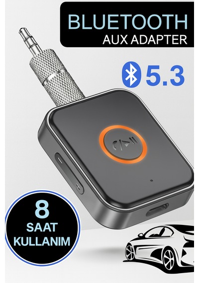 Myblack Kablosuz Bluetooth 5.3 Jack Aux Araç Ses Aktarım Kiti Adaptörü Bluetooth Dönüştürücü