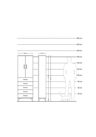 Arges Dolap Tek Raflı 5 Çekmeceli Tek Askılı 88x30x182 Çam-çam Atlas Çam Arges Dolap Tek Raflı 5 Çekmeceli Tek Askılı 88x30x182 Çam-çam Atlas Çam