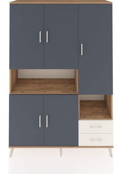Hyperion Dolap 10 Raflı 2 Çekmeceli 5 Kapaklı 132x44x195 Çam-antrasit/aytaşı Antrasıt/aytası Hyperion Dolap 10 Raflı 2 Çekmeceli 5 Kapaklı 132x44x195 Çam-antrasit/aytaşı Antrasıt/aytası