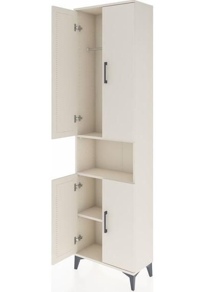 Arges Dolap 3 Raflı 4 Kapaklı Tek Askılı 60x30x221 Aytaşı-aytaşı Aytaşı