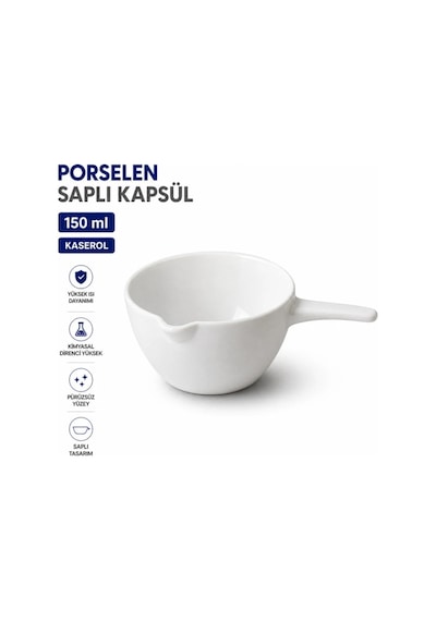 Porselen Saplı Kapsül 150 Ml Kaserol