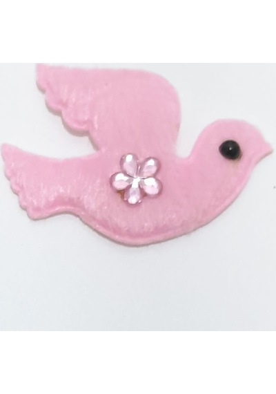 Güvercin Pembe Süsleme Kumaş Sticker 100 Adet Pembe