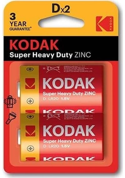 Kodak Kdhz-2 Çinko Karbon Blister Büyük Boy D Pil 2'li