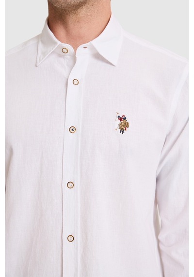 U.s. Polo Assn. Erkek Beyaz Gömlek Basic 50320262-vr013