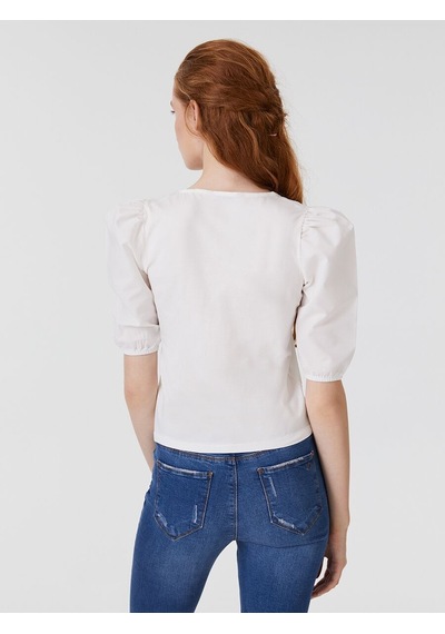 LOFT Slim Fit Kadın Tshirt K.kol Lf2031906 Q1.v1 Beyaz
