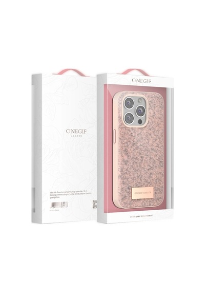 Onegif Apple iPhone Uyumlu 15 Pro Max Bright Simli Kapak - Pembe İtdark17902