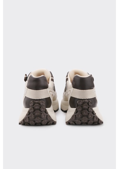 Derinet Yüksek Taban Kadın Sneaker Bej Kahve Bej Kahve