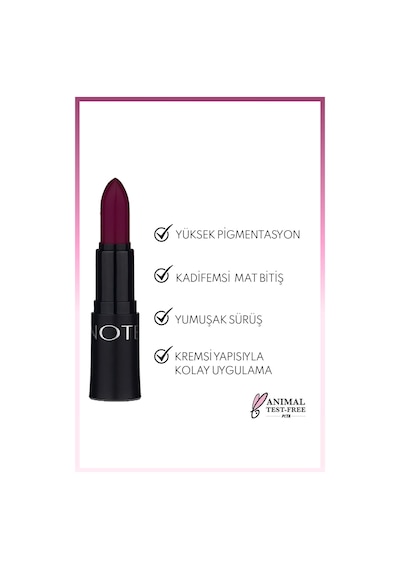 Note Cosmetique Mattemoist Lipstick Mat Bitişli Ruj 308 Brand - Koyu Mor