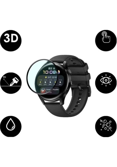 Huawei Watch Gt 3 42mm Mkst Pmma Pet Saat Ekran Koruyucu - Siyah