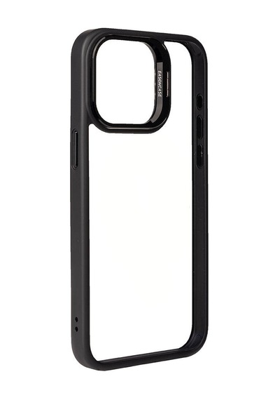 Apple Uyumlu iPhone 15 Pro Kılıf Kamera Lens Korumalı Standlı Zore Klon Lensli Kapak Siyah