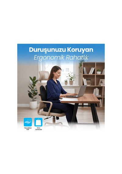 Ergonomik Kelebek Model Bel Destek Ve Visco Oturma Minderi Siyah - 895024151