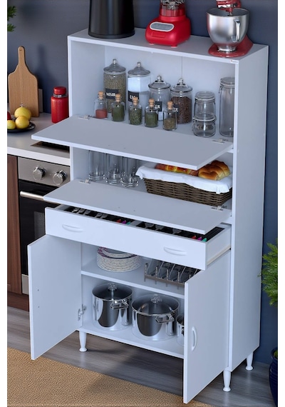 Eliusta Solaira 100 Cm Genişlik Kapaklı Mutfak Dolabı 4 Kapaklı, Çekmeceli Çok Amaçlı Mutfak/banyo Dolabı Beyaz Eliusta Solaira 100 Cm Genişlik Kapaklı Mutfak Dolabı 4 Kapaklı, Çekmeceli Çok Amaçlı Mutfak/banyo Dolabı Beyaz