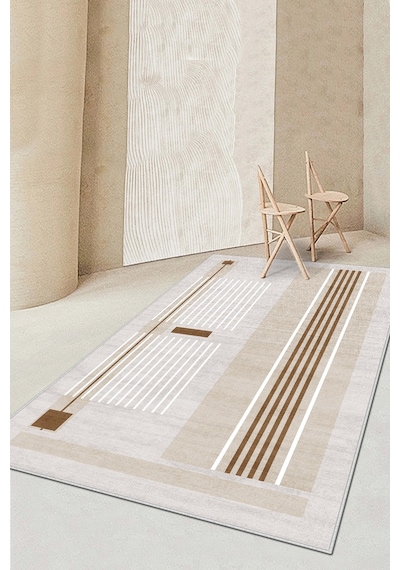 West Home Makinede Yıkanabilir Kaymaz Taban Leke Tutmaz Bej Modern Salon Halısı Mutfak Halısı Ve Yolluk Wh602 Beige