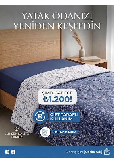 Pike Kapitone Tek Kişilik % Pamuk Akfil Açık Indigo