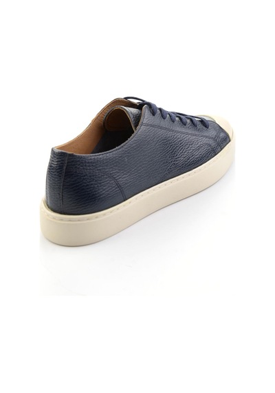 Lacivert Hakiki Deri Erkek Sneaker E01549003440 Lacivert
