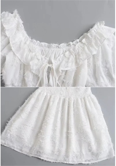 Fashion Cocktail Puff Kollu Tüylü Belden Lastikli Göğüs Bağlamalı Yazlık Doğal Bohem Şirin Yazlık Elbise Beyaz Fashion Cocktail Puff Kollu Tüylü Belden Lastikli Göğüs Bağlamalı Yazlık Doğal Bohem Şirin Yazlık Elbise Beyaz