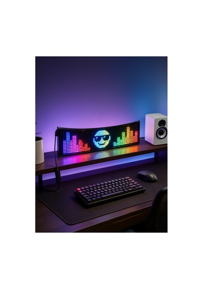 Rgb Led Panel 16x96-2-1 Çok Renkli Usb Bağlantılı Görsel Gösterimli