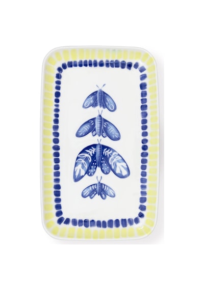 The Mia Palma Dikdörtgen Servis Tabağı 31x20 Cm Çok Renkli