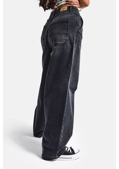 Itsbasic Kadın Koyu Füme Renk Juniper Skater Fit %100 Koton Denim Jean