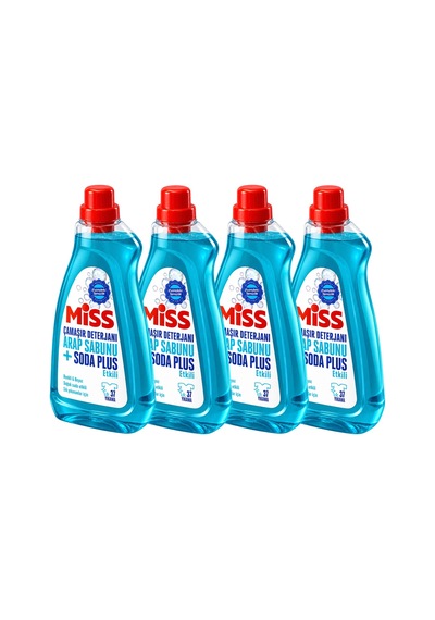 Miss Sıvı Çamaşır Deterjanı Arap Sabunu + Soda Etkili 1.5 Lt 4 Lü