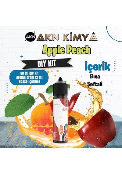Apple Peach Dıy Kit Elma Şeftali Gıda Aroması %20 Oranda Aroma İçerir Hazır Değildir 60 Ml