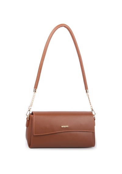 Nas Bag Kadın Sade Şık Omuz Ve Çapraz Çanta En 24 Cm Boy 12 Cm Taba Diğer