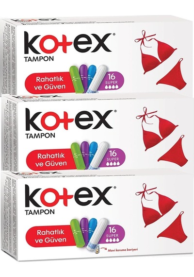 Kotex Süper Tampon 3 x 16'lı
