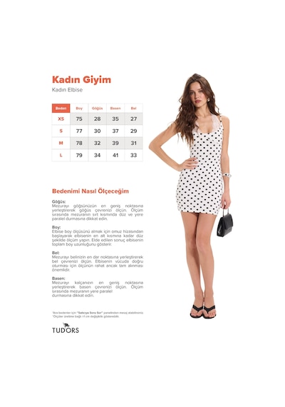 Tudors Kadın Slim Fit Dar Kesim Boyundan Bağlamalı Sıfır Kol Dantel Detaylı Ekru Elbise-52066