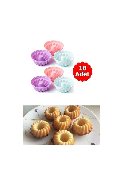 Kuzenhome Silikon Mini Kek Kalıbı 18 Parça Muffin Kek Kalıbı Diğer