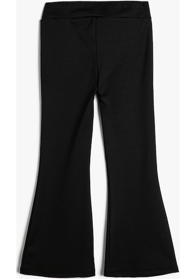 Koton Basic İspanyol Paça Pantolon Beli Lastikli Siyah 4skg40140ak 4SKG40140AK999 Siyah