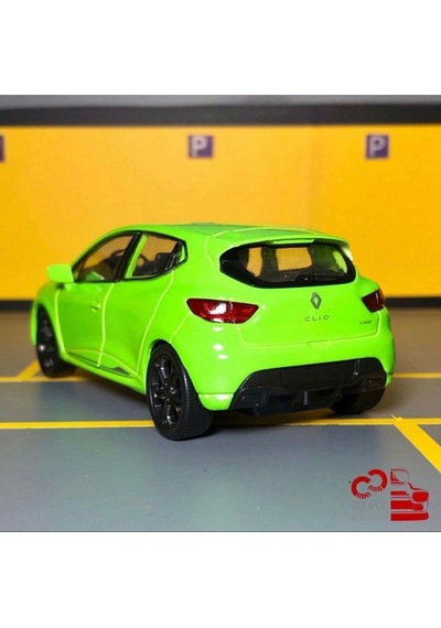 Renault Clio Rs 1/36 Ölçek Çek Bırak Diecast Yeşil Metal Model Araba Oyuncak
