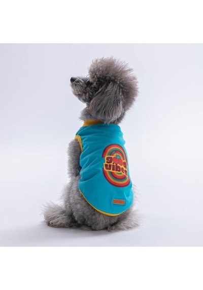 Turquoise-turkuaz Good Vibes Tişört Kedi Köpek Tişörtü-kedi Köpek Kıyafeti
