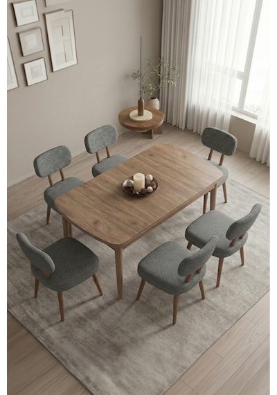 Hopii 80x132 Açılır Kelebek Masa 6 Sandalye Mutfak Masası Takımı, Yemek Masası Takımı Antrasit Hopii 80x132 Açılır Kelebek Masa 6 Sandalye Mutfak Masası Takımı, Yemek Masası Takımı Antrasit