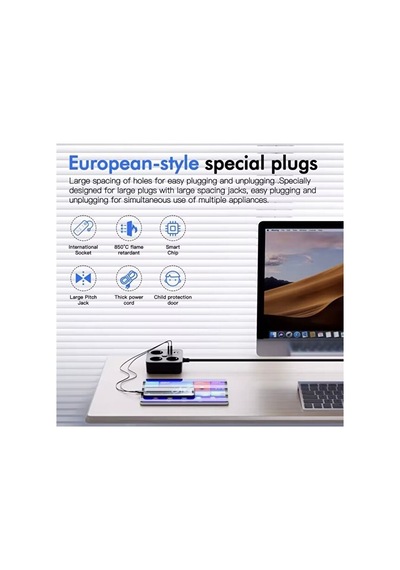 Sonx Akım Korumalı Avrupa Tip-c Usb Soket Kartı 2 Metre - Güvenli Ve Uzun Kablo Çözümü 0