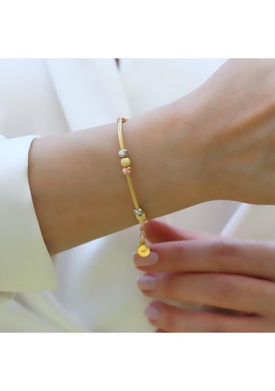 Toplu Gold Kaplama Gümüş Dorika Bileklik Gümüş