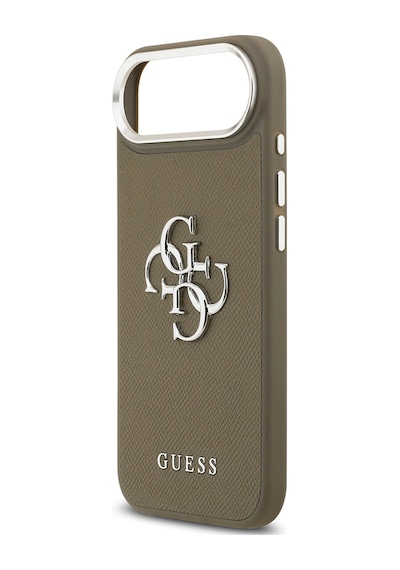 Apple Uyumlu iPhone 17 Air  Kılıf Guess Lisanslı Grained 4g Metal Büyük Logolu Kapak Kahverengi Kahverengi