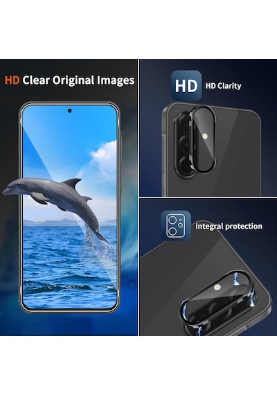 Samsung Galaxy A36 A56 Uyumlu Lens Koruyucu Cam +9h Ekran Cam Set