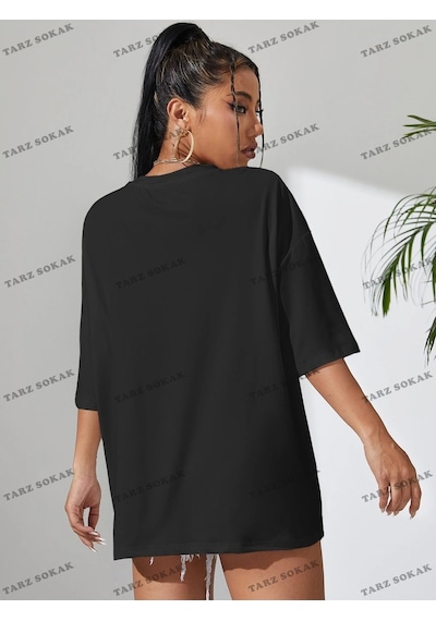 Startmore 1898 New York Baskılı Oversize Kalıp Unisex T-shirt Siyah