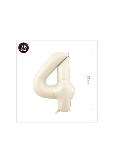 4 Yaş Rakam Krem Folyo Balon   76 CM