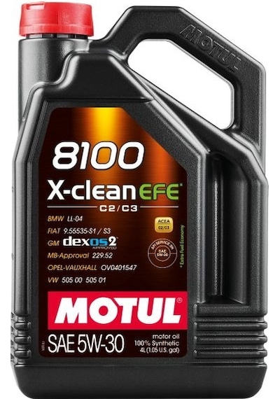 Motul 8100 X-Clean Efe 5W-30 Tam Sentetik Partiküllü Motor Yağı 4 L