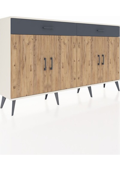 Arges Konsol 4 Raflı 2 Çekmeceli 4 Kapaklı 176x30x99 Aytaşı-çam/a Aytaşı-çam/antrasit Arges Konsol 4 Raflı 2 Çekmeceli 4 Kapaklı 176x30x99 Aytaşı-çam/a Aytaşı-çam/antrasit