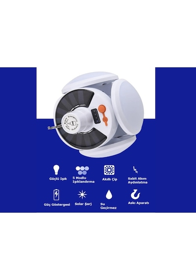 4 Adet Yuvarlak Solar Led Kamp Lambası