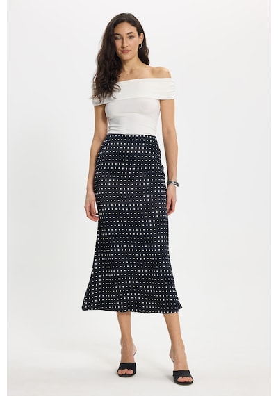 Tudors Kadın Slim Fit Dar Kesim Yüksek Bel Midi Boy Viskon Puantiyeli Siyah Etek-50501 Tudors Kadın Slim Fit Dar Kesim Yüksek Bel Midi Boy Viskon Puantiyeli Siyah Etek-50501