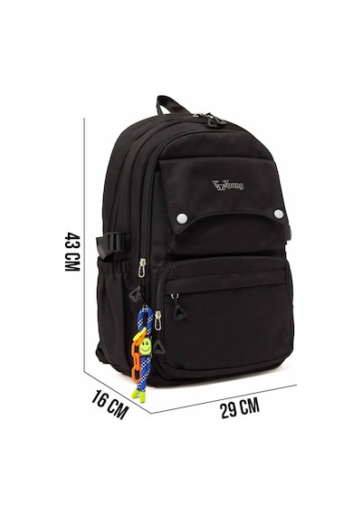 Kaff Young 51584 Siyah Aksesuarlı Unisex Sırt Çantası