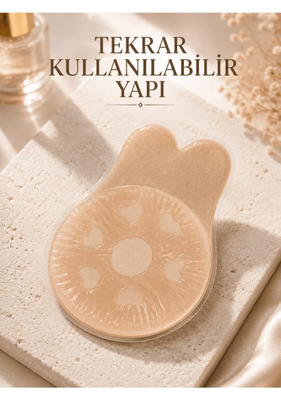 Erdo01ticaret Kendinden Yapışkanlı Görünmez Destek Pedi Doğal Görünüm Sağlayan Konforlu Tasarım Bordo - Krem