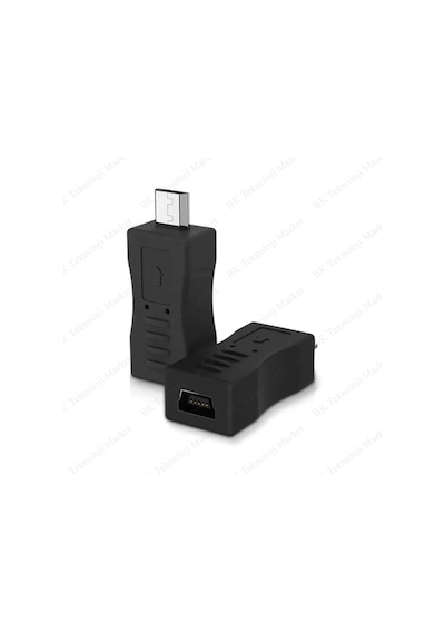 Micro Usb Erkek To Mini Usb Dişi Veri Şarj Çevirici Adaptör