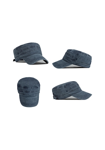 Valkyrie Unisex Lacivert Yıkamalı Eskitme Şapka Ayarlanabilir Castro Kep Günlük Spor Şapka