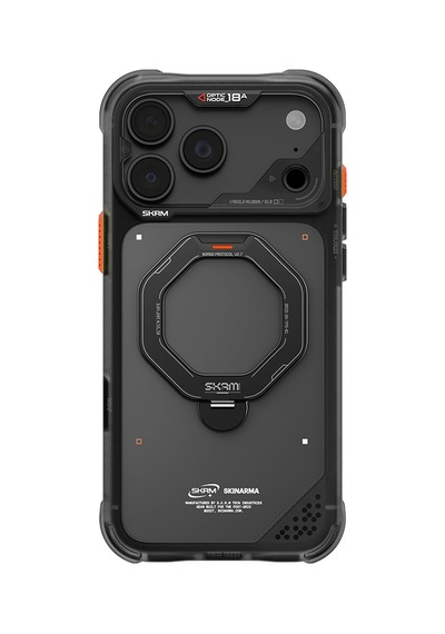 Apple iPhone 18 Pro Uyumlu Kılıf M-safe Şarj Özellikli Standlı Skinarma Saturn Kapak Siyah