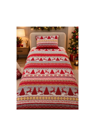 Cotton Star Ranforce Tek Kişilik Nevresim Takımı New Year Consept Kırmızı - 938103200 Kırmızı